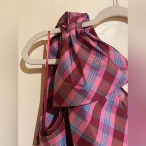 💙❤️🌸 J. CREW - BNWT - plaid one shoulder silk blend dress